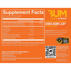 RAW Essential Pre-Workout orange powder scoop ready to mix for powerful workouts.