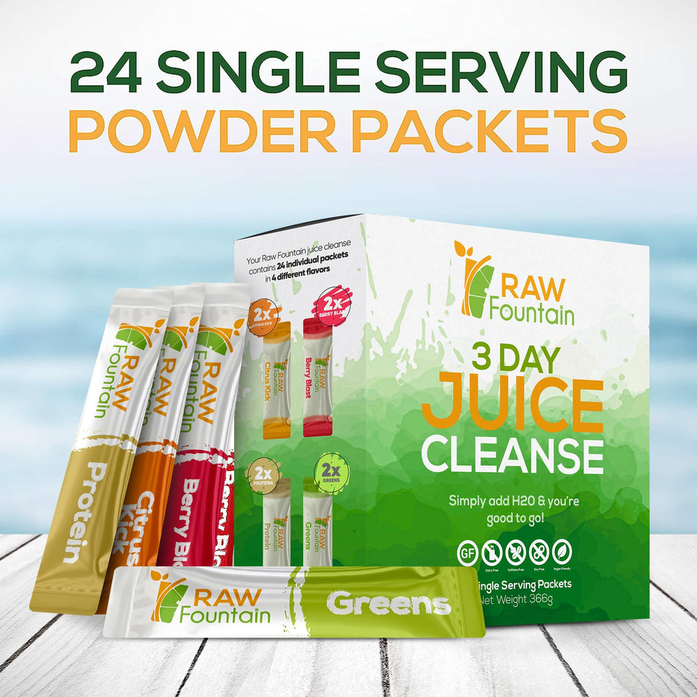 Raw Fountain plant-based protein flavor powder designed for tasty, quick shakes