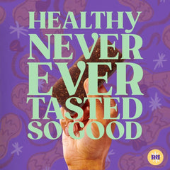 Raw Rev Glo bar split open to show creamy peanut butter center and soft interior.