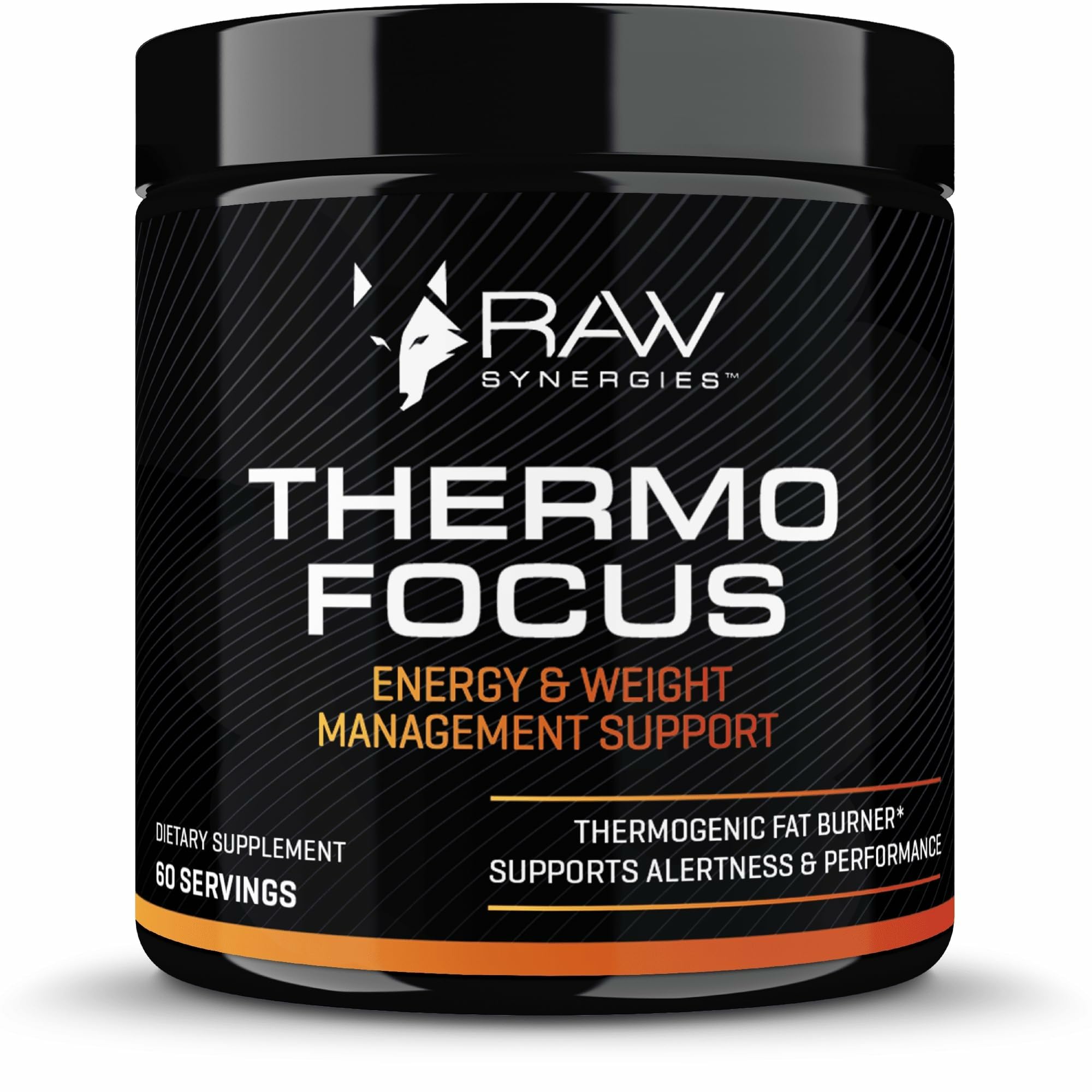 RAW Synergies Thermo Focus bottle on a clean surface for steady, non jittery energy