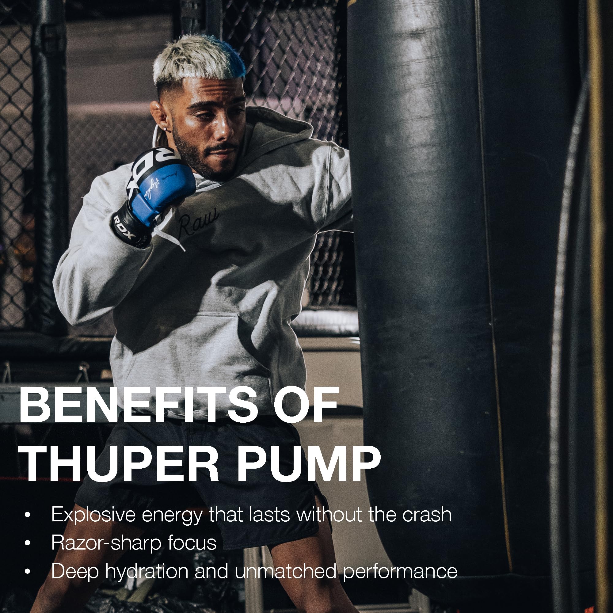 RAW Thuper Pump ingredients close-up highlights creatine and amino blends