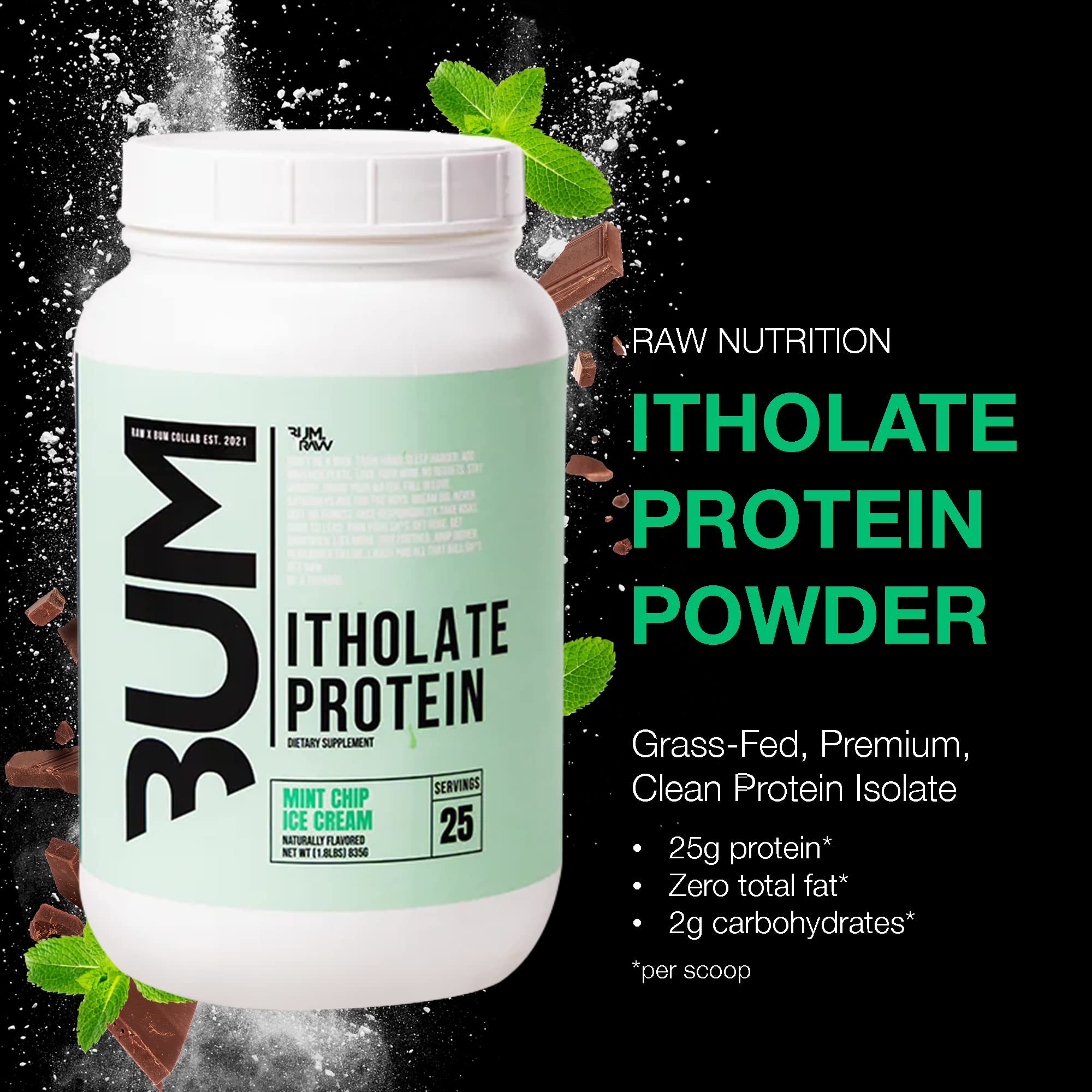 RAW Itholate Mint Chip scoop showing creamy shake texture