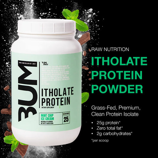 RAW Itholate Mint Chip scoop showing creamy shake texture