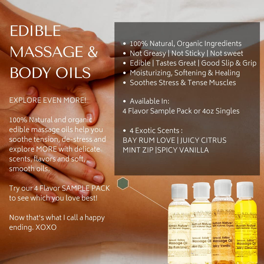 RD Alchemy Bay Rum Love oil glide – smooth, non-greasy absorption for intimate massages