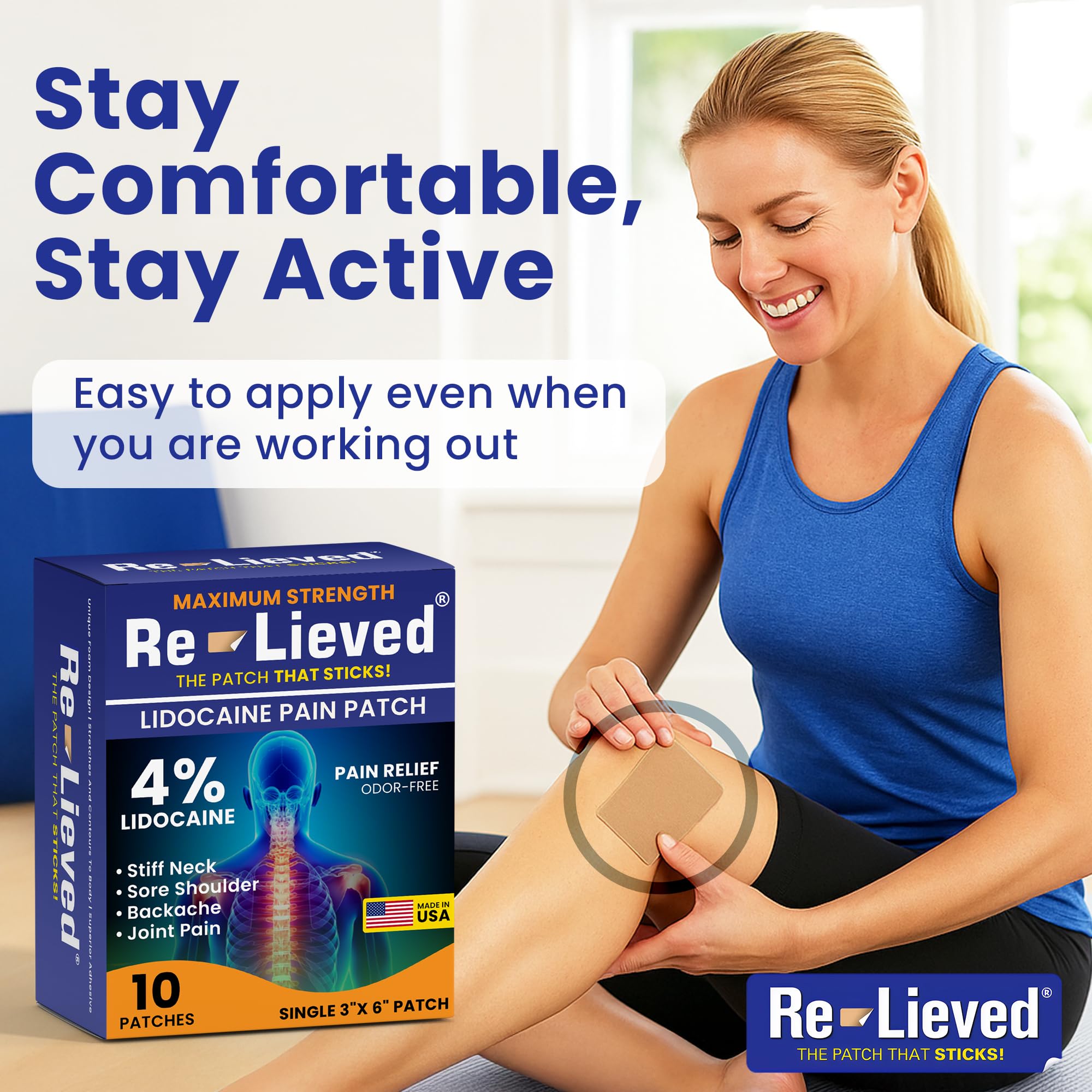 Re-lieved lidocaine patch USA-made quality for reliable use.
