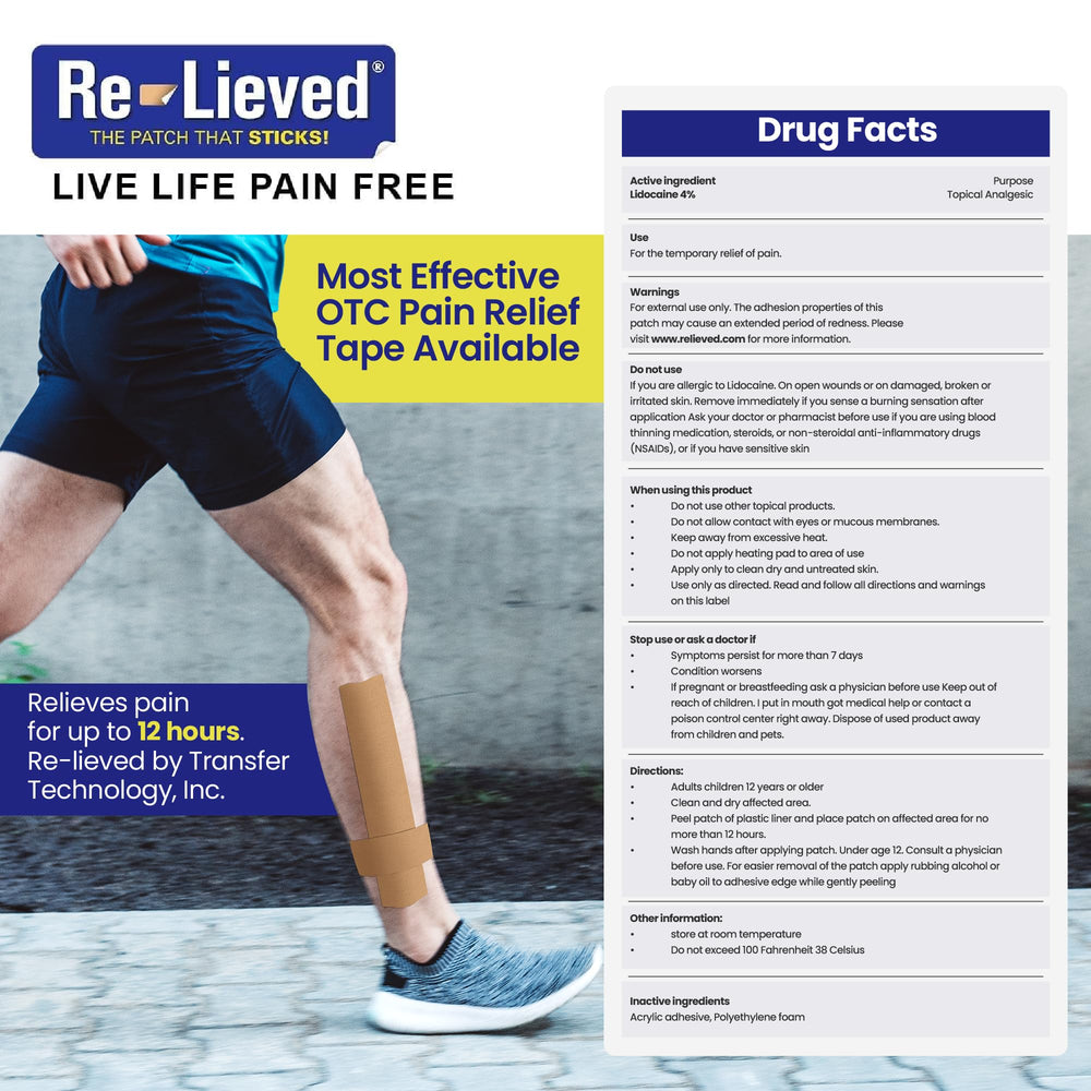 Re-Lieved USA-made label underlines quality and domestic manufacturing.