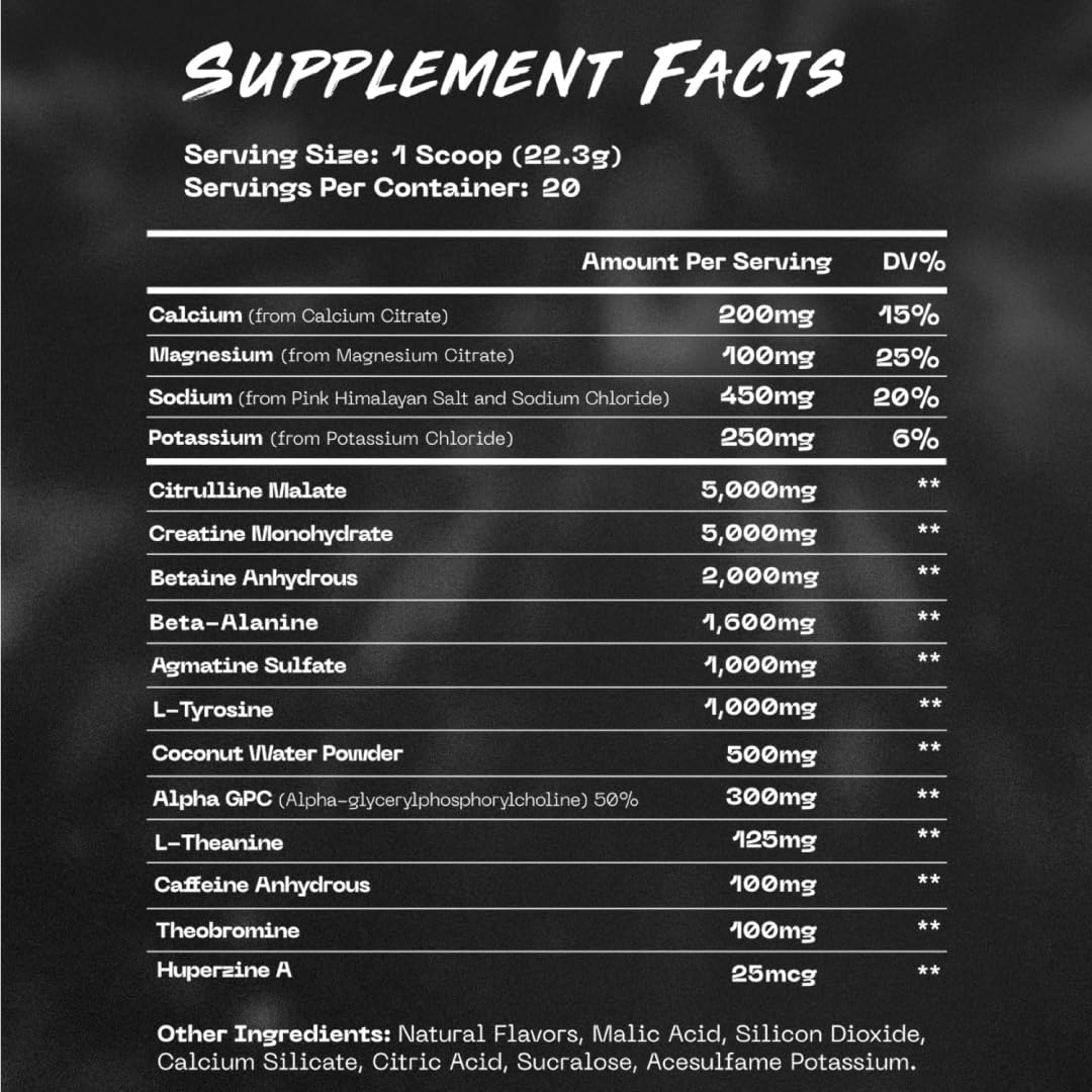 REACH Pre Workout label emphasizes clean formula and no fillers.