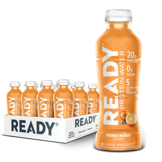 Ready Clear Protein Water bottle in orange mango for refreshing hydration