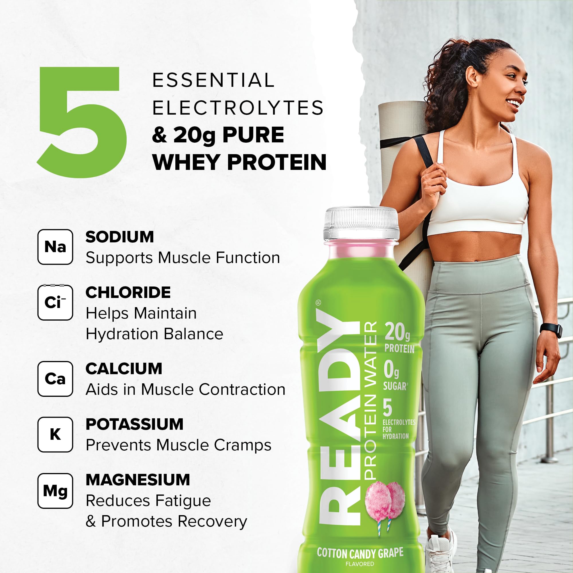 Ready Clear Protein Water bottle being poured for a refreshing drink