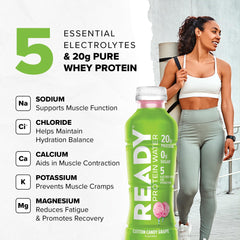 Ready Clear Protein Water bottle being poured for a refreshing drink