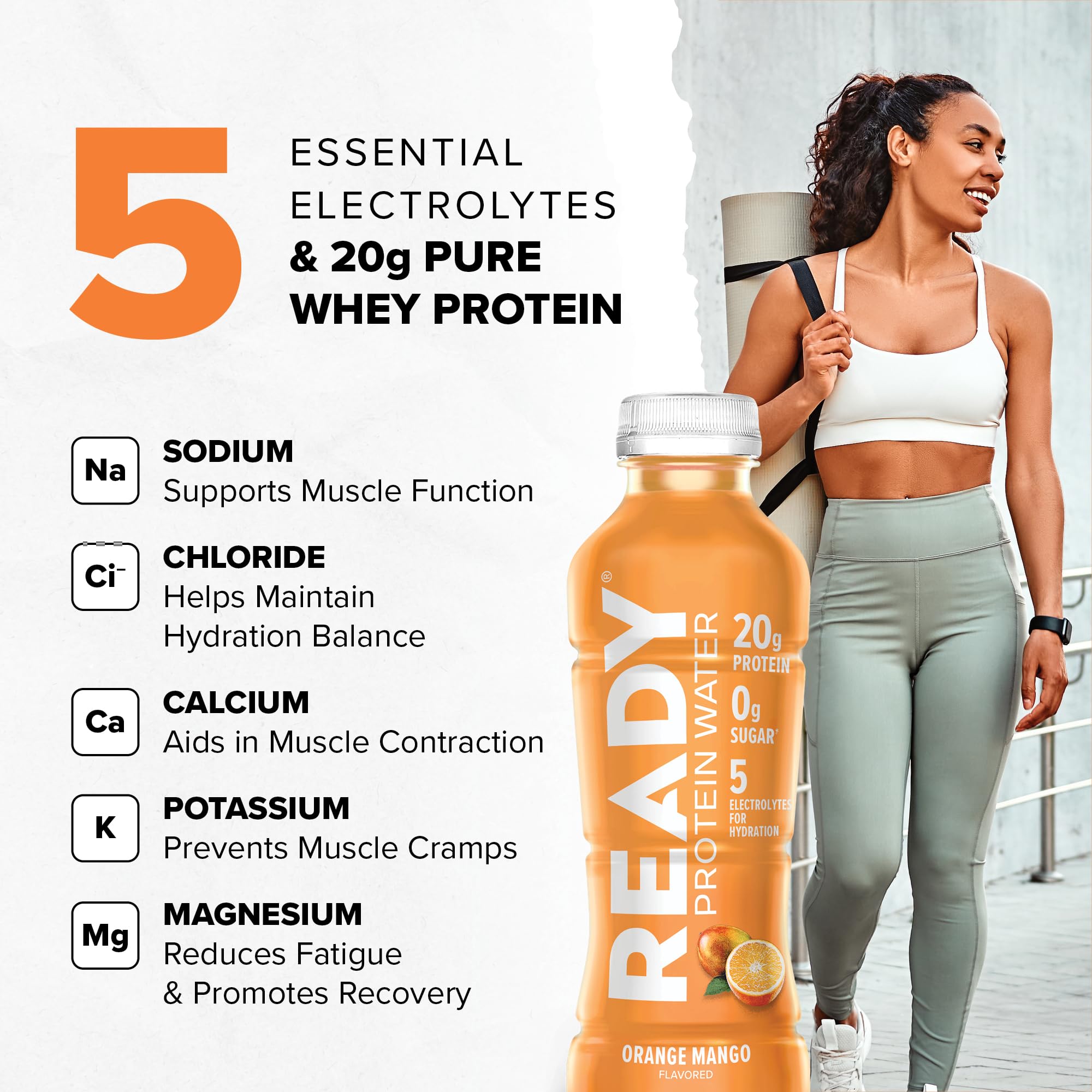 Ready Clear Protein Water glass pour shows a light, easy-to-drink protein hydration
