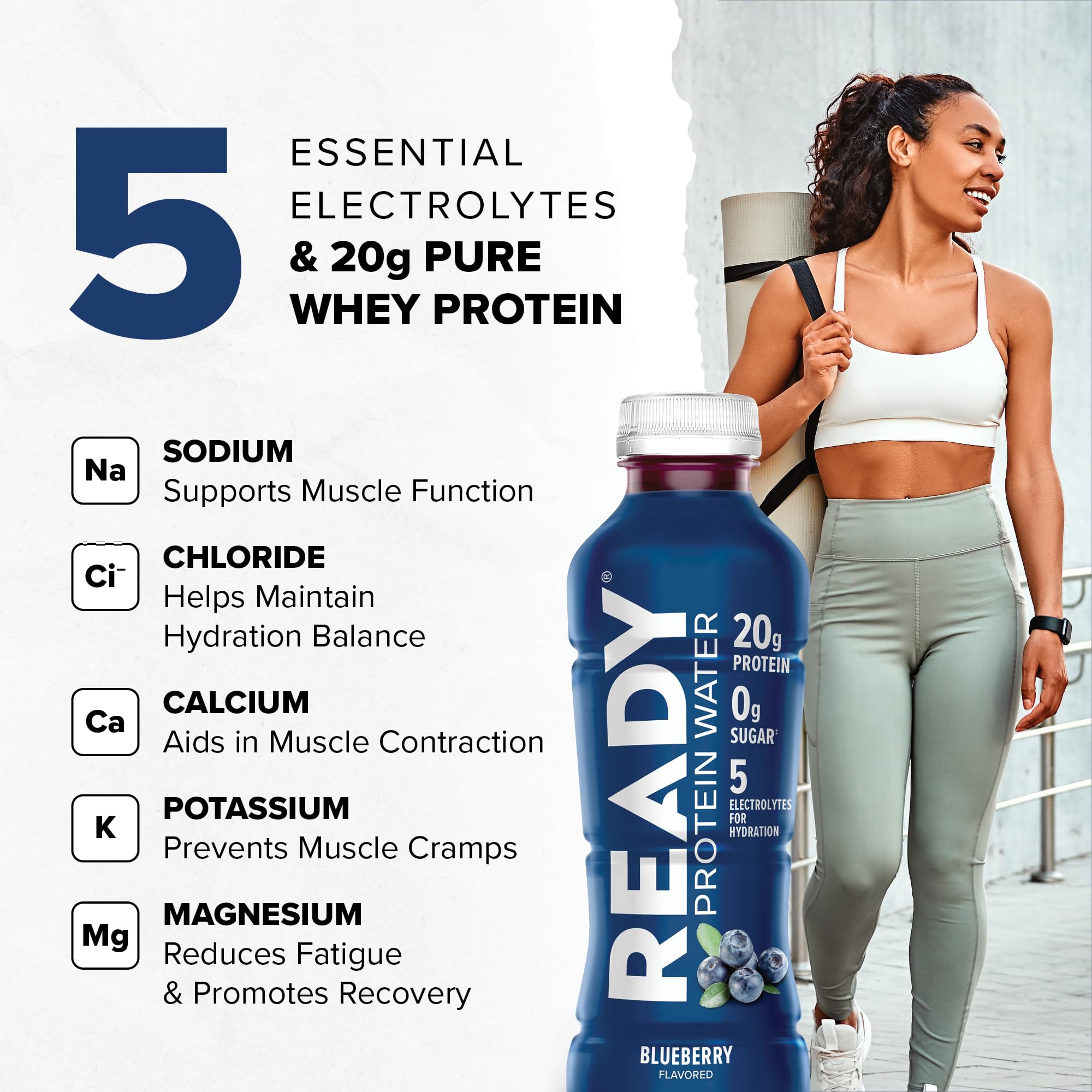 Ready Clear Protein Water on-the-go bottle for busy days