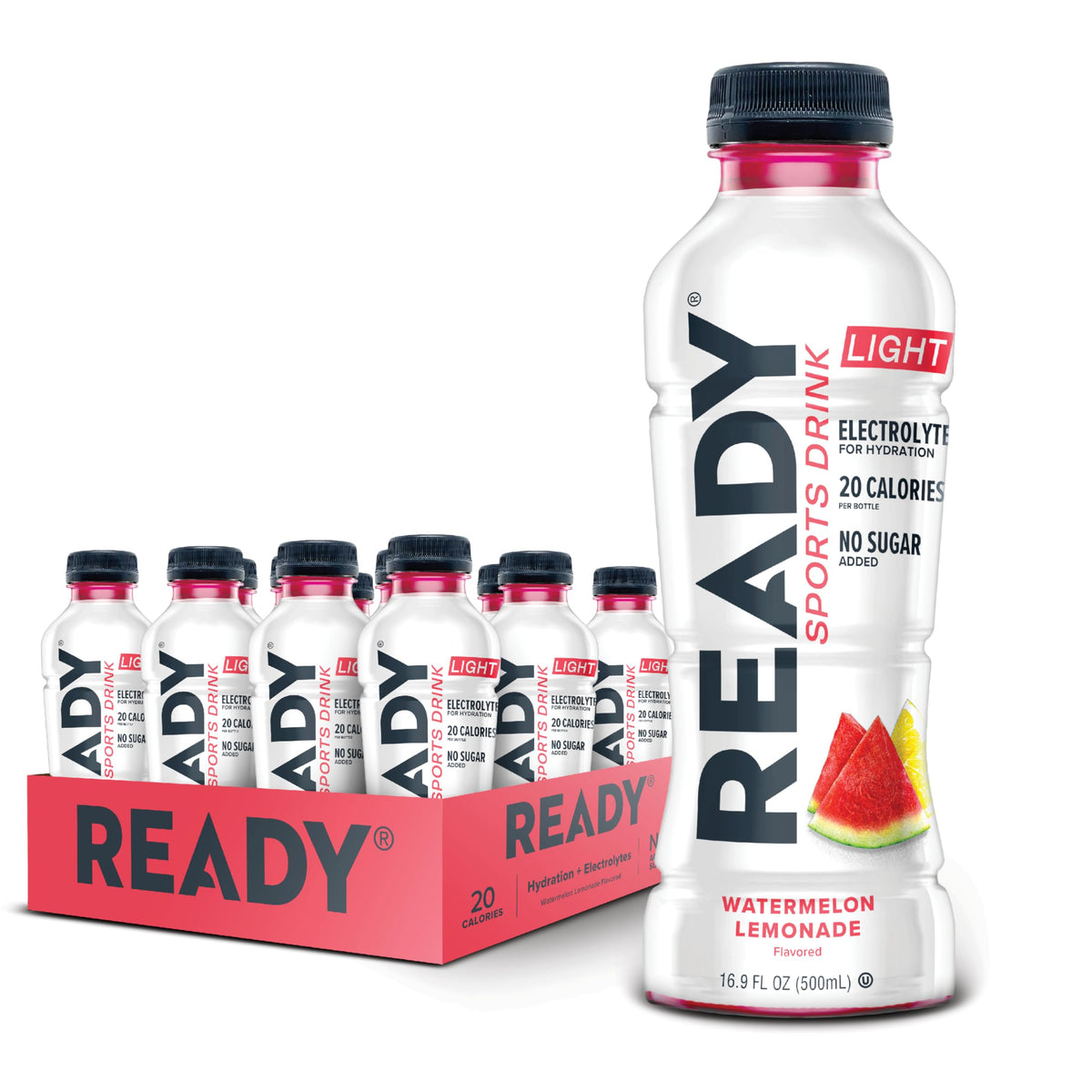 Ready Sports Drink Lite bottle of Watermelon Lemonade for refreshing on-the-go hydration