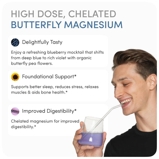 Ready To magnesium glycinate blue color change with butterfly pea flower.