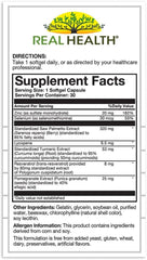 Real Health Prostate Complete bottle with capsule emphasizes one per day convenience.