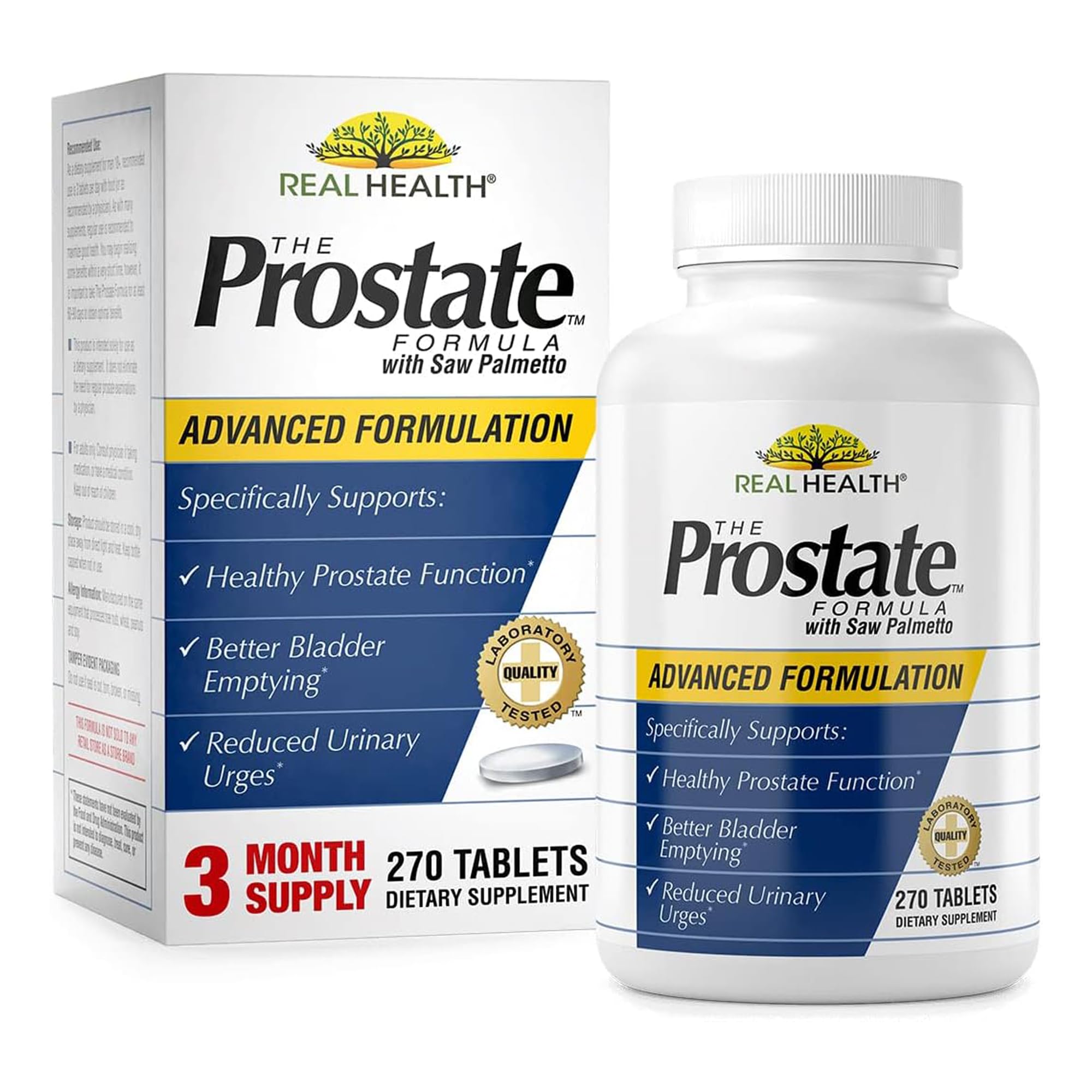 Real Health Prostate Formula bottle label for daily prostate health support.