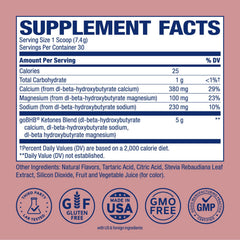 Real Ketones BHB energy powder tub with scoop for easy serving and ketosis support.