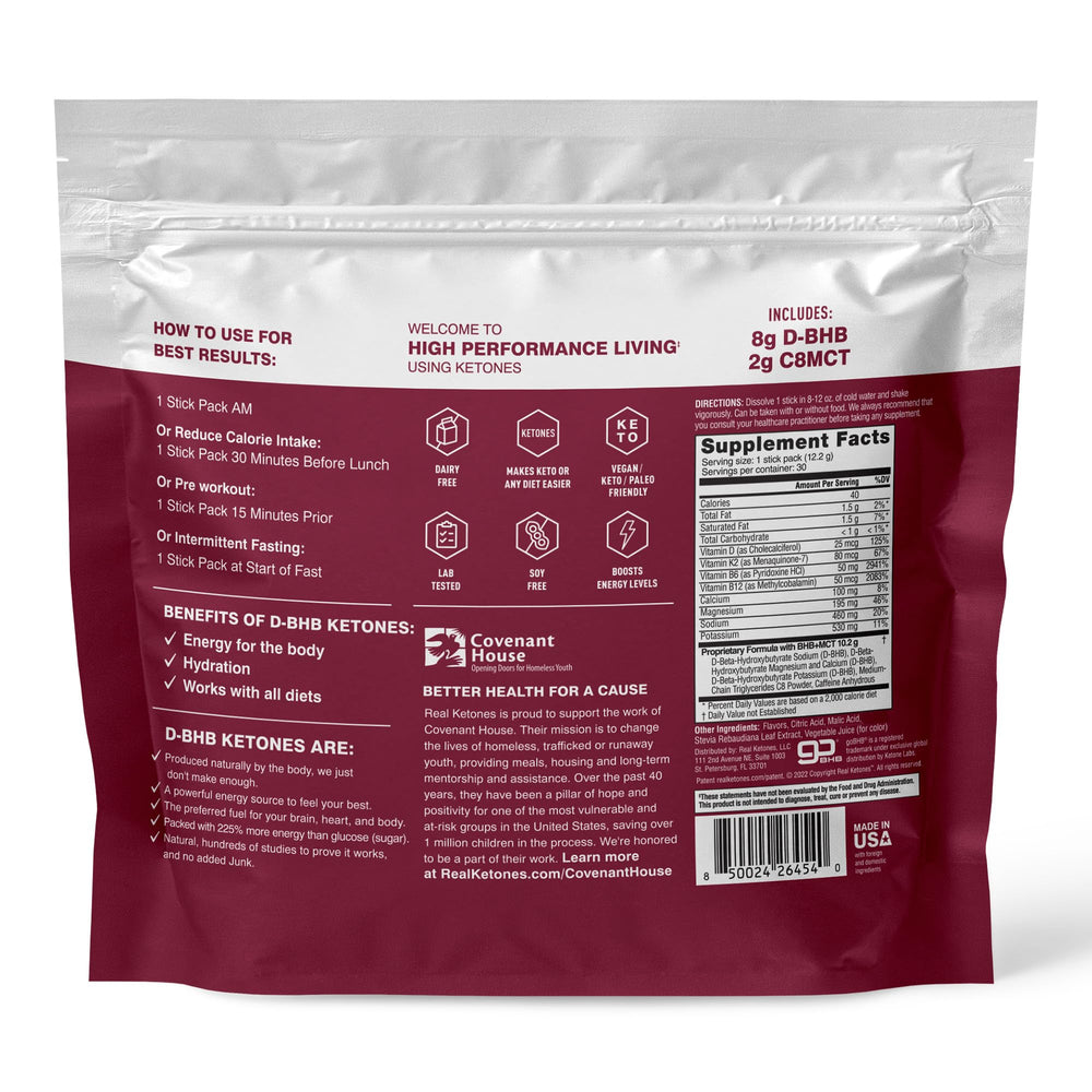 Real Ketones caffeinated electrolytes powder for alert hydration