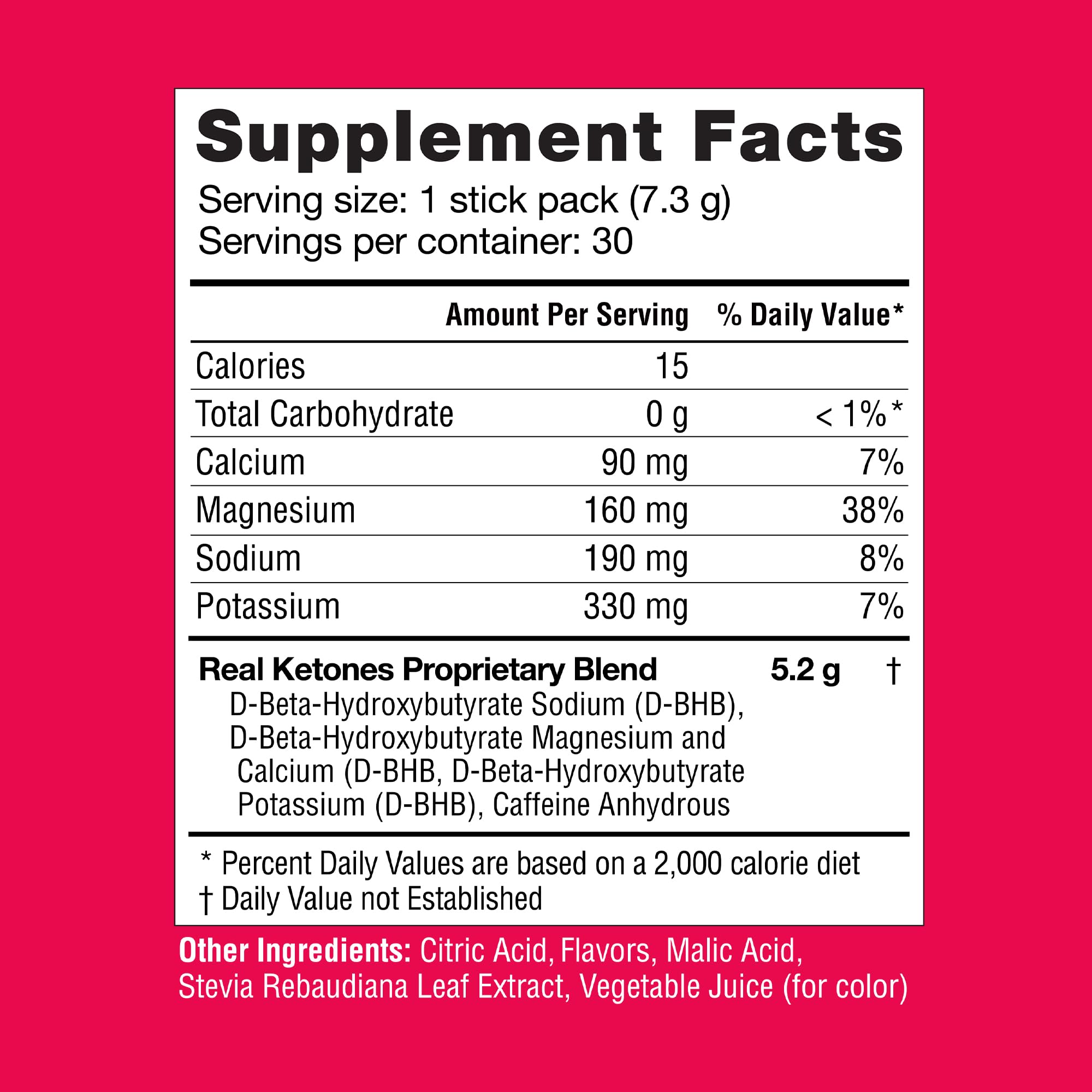 Real Ketones with caffeine for focused daytime energy in a clean formula.