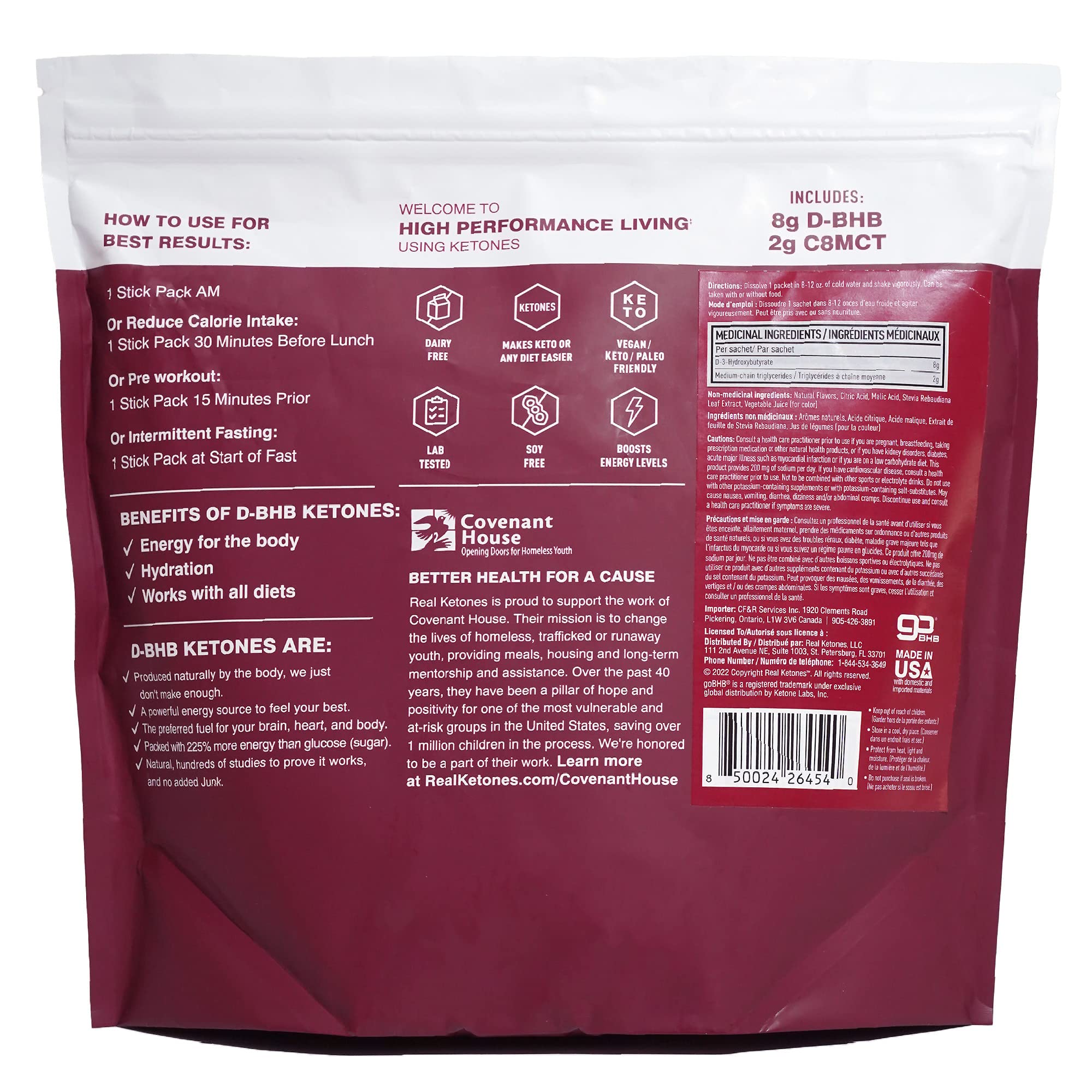 Real Ketones packet dispenser with mixed berry flavor for easy dosing