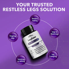 Real Science LegEase Miracle label front listing vitamins for nerve and muscle support.