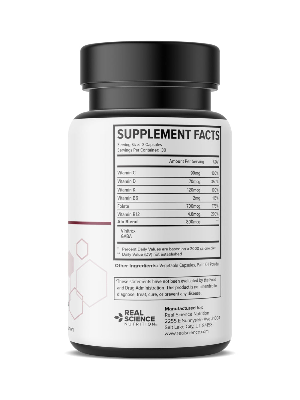 Real Science Nutrition Alopecinol Miracle capsule close-up showing easy daily use for hair health