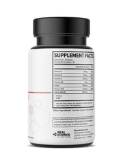 Real Science Nutrition Celi-Act Miracle label closeup shows natural vitamin and mineral ingredients