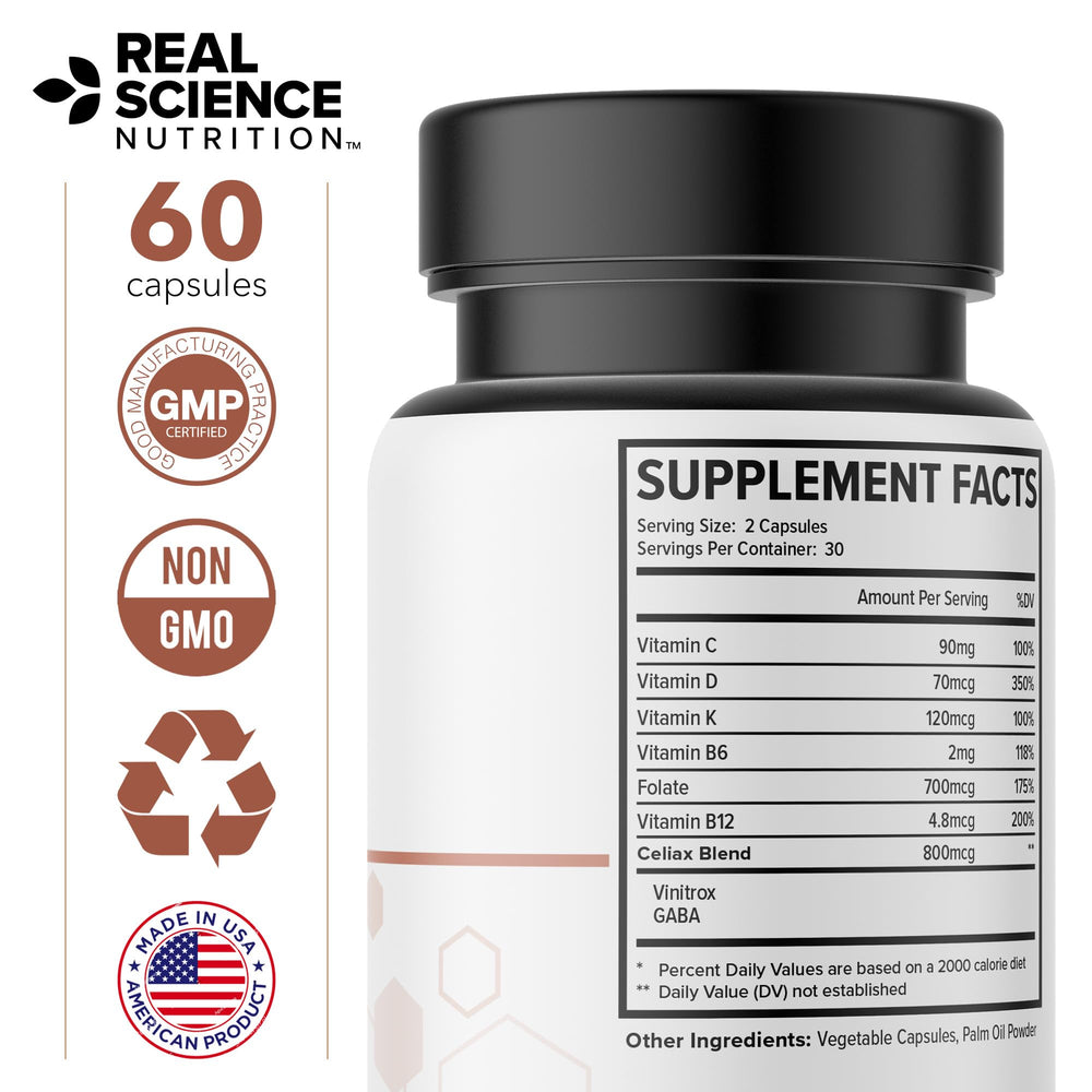 Real Science Nutrition Celi-Act Miracle made in USA label signals quality manufacturing