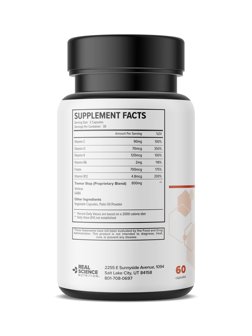 Real Science Nutrition Dystonia Miracle capsules ready for everyday supplementation