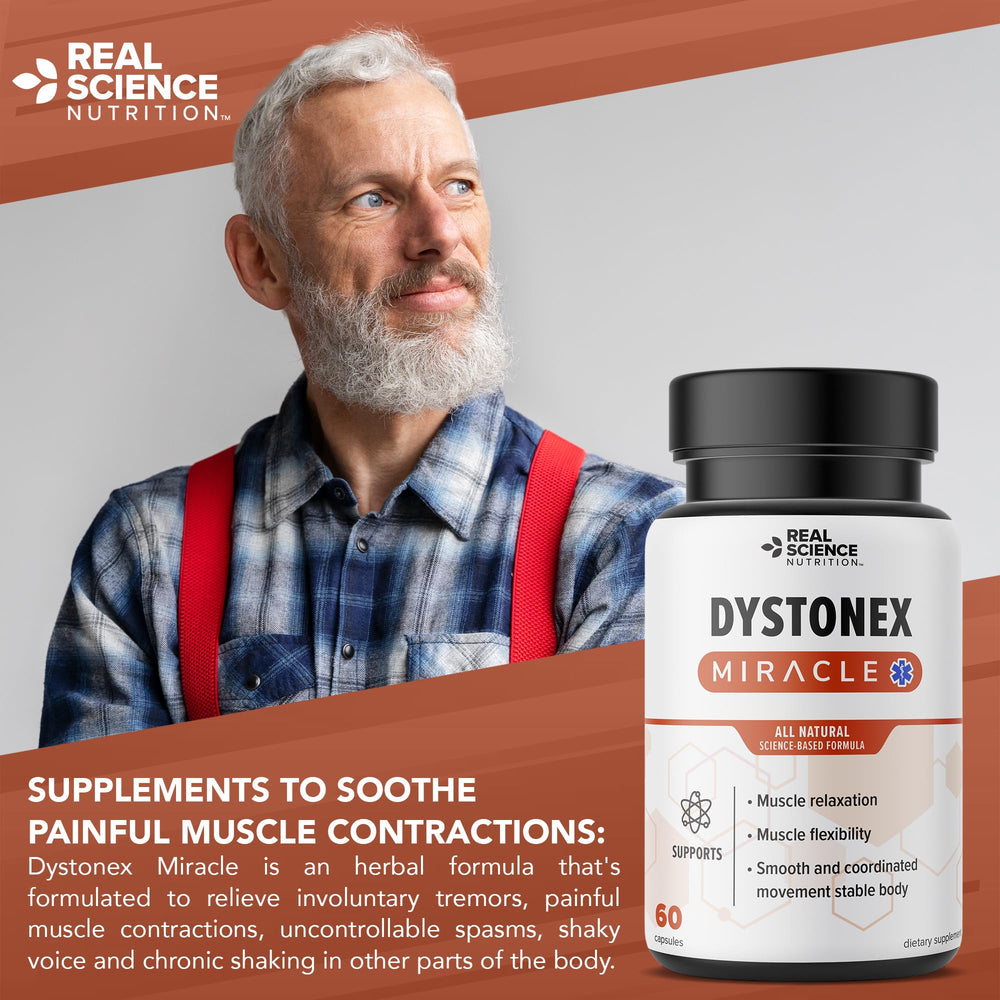 Real Science Nutrition Dystonia Miracle for daily-use bottle on table