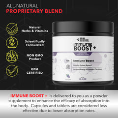 Bottle of Real Science Nutrition Immune Boost Plus on a shelf