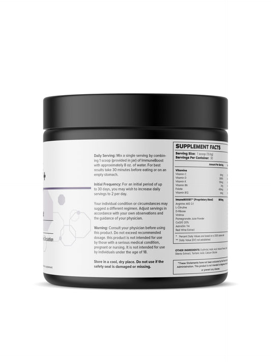 Scoop of Immune Boost Plus powder for precise dosing and easy use