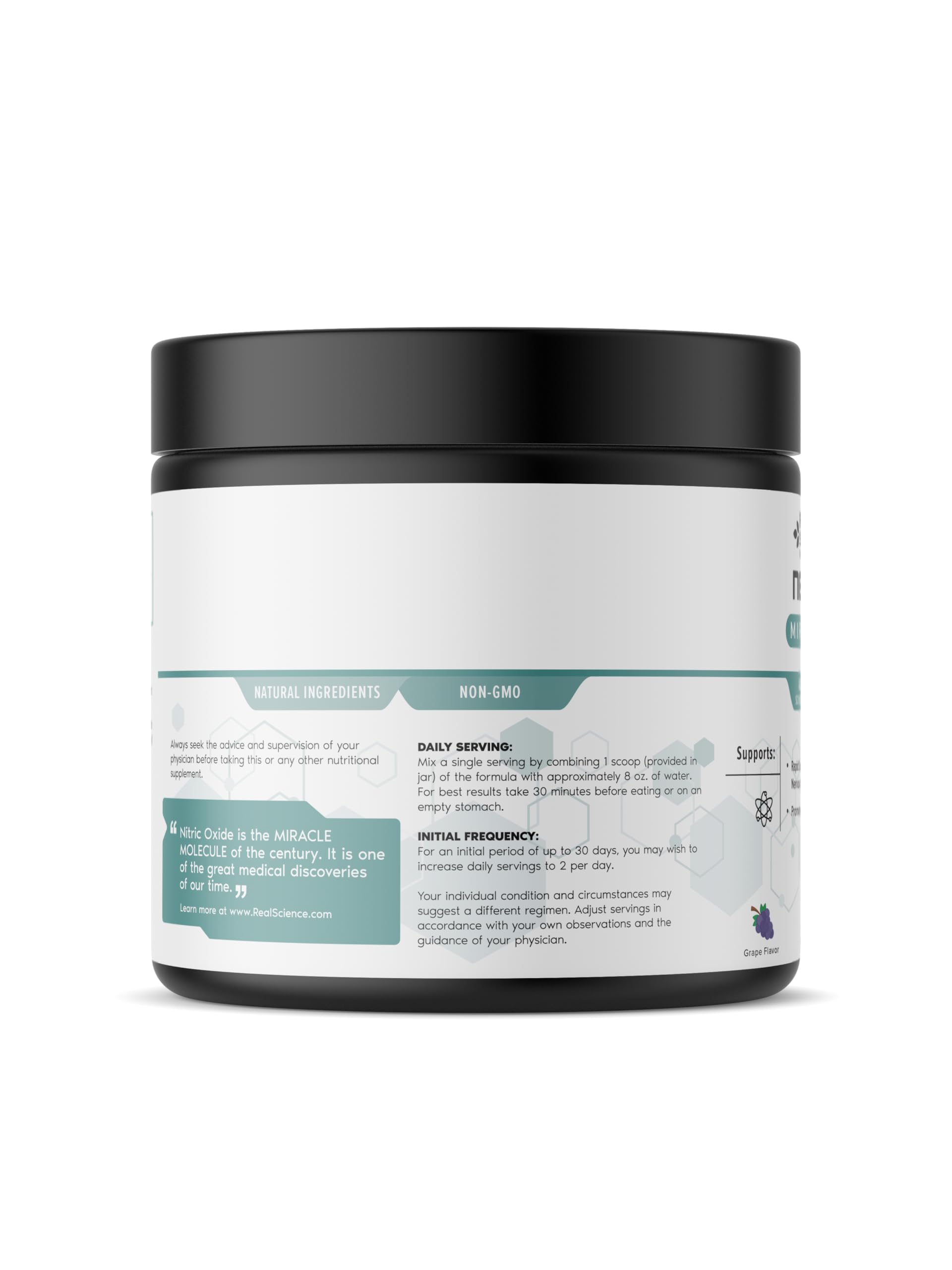 Real Science Nutrition Neuropathy Miracle label close up emphasizing the natural blend.