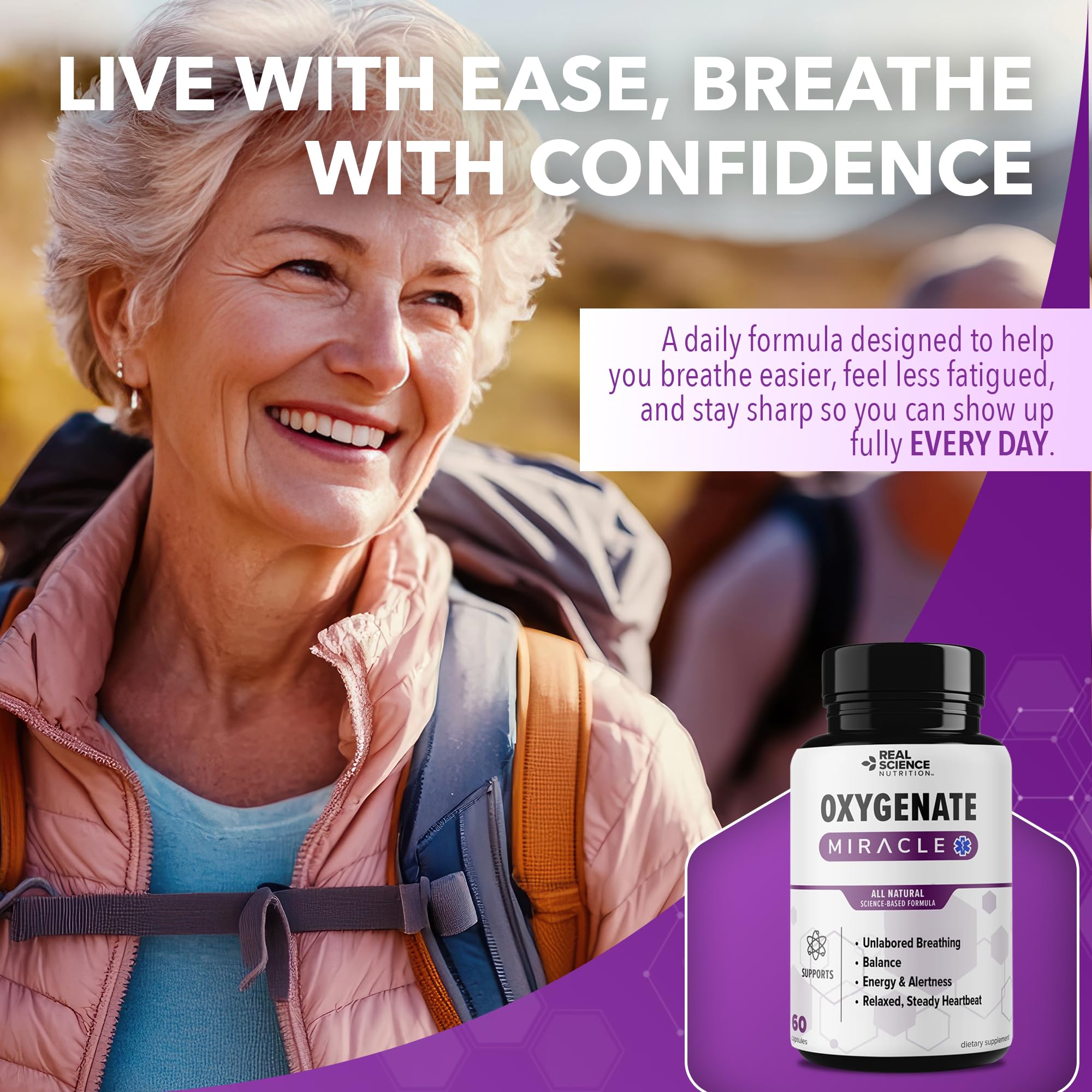 Real Science Nutrition Oxygenate Miracle ingredient list focusing on Oxygenbreathe blend