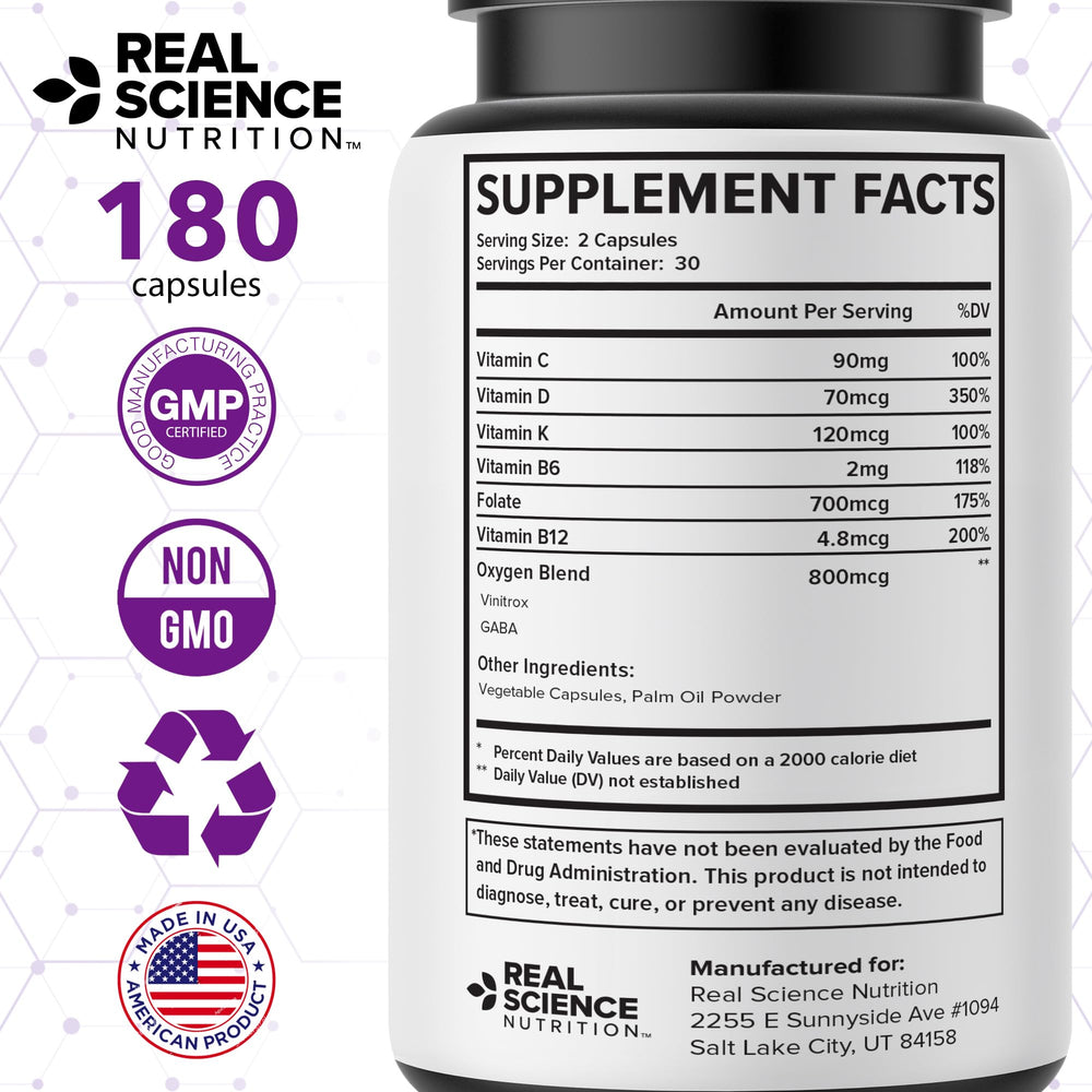Real Science Nutrition Oxygenate Miracle packaging emphasizes no-mess, taste-free intake