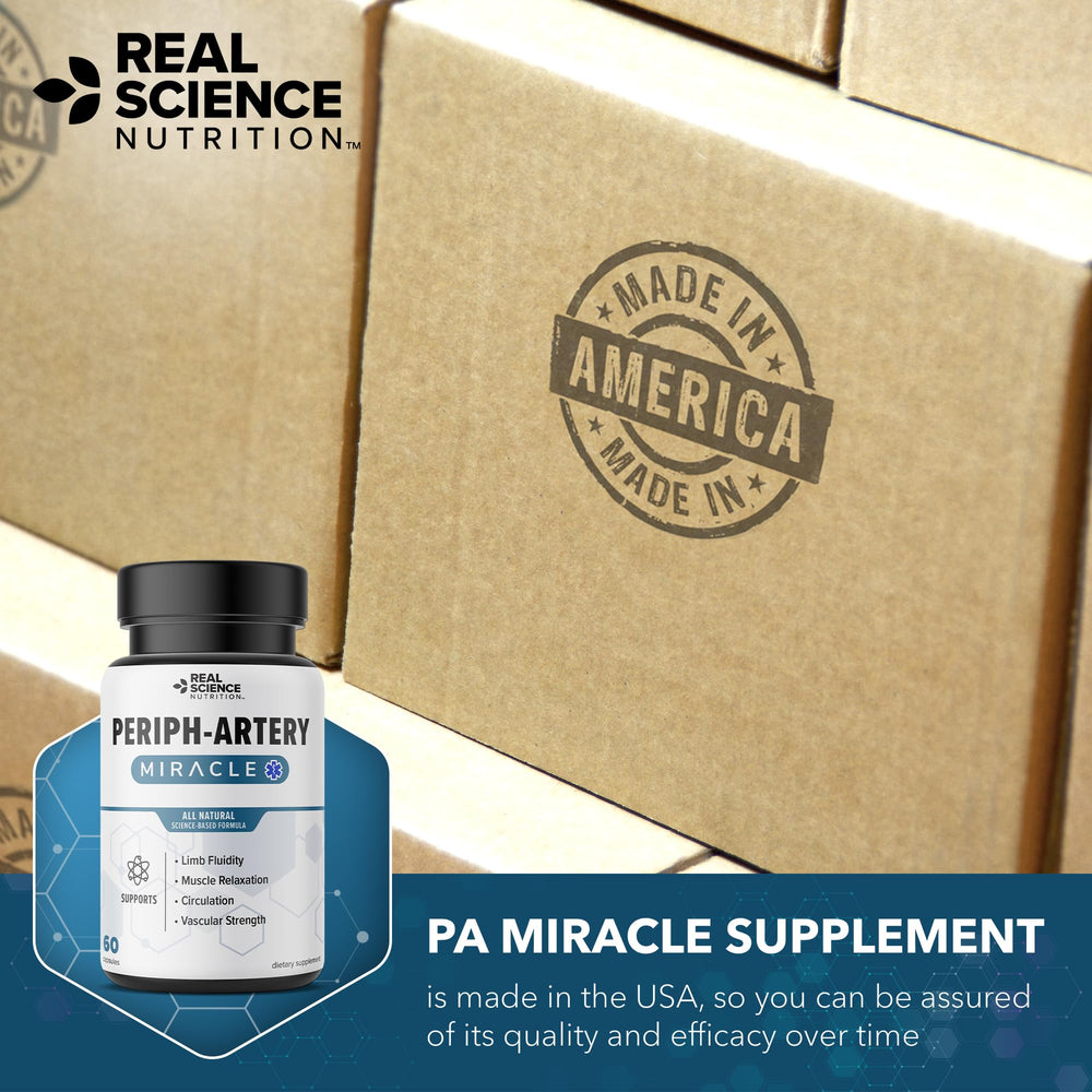 Real Science Nutrition PAD Miracle science graphic on label referencing nitric oxide research