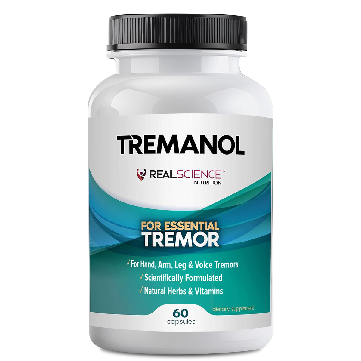 Real Science Nutrition Tremanol bottle front showing ready-to-use tremor support