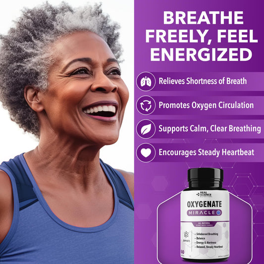 Real Science Oxygenate Miracle capsules close-up for daily energy and circulation support