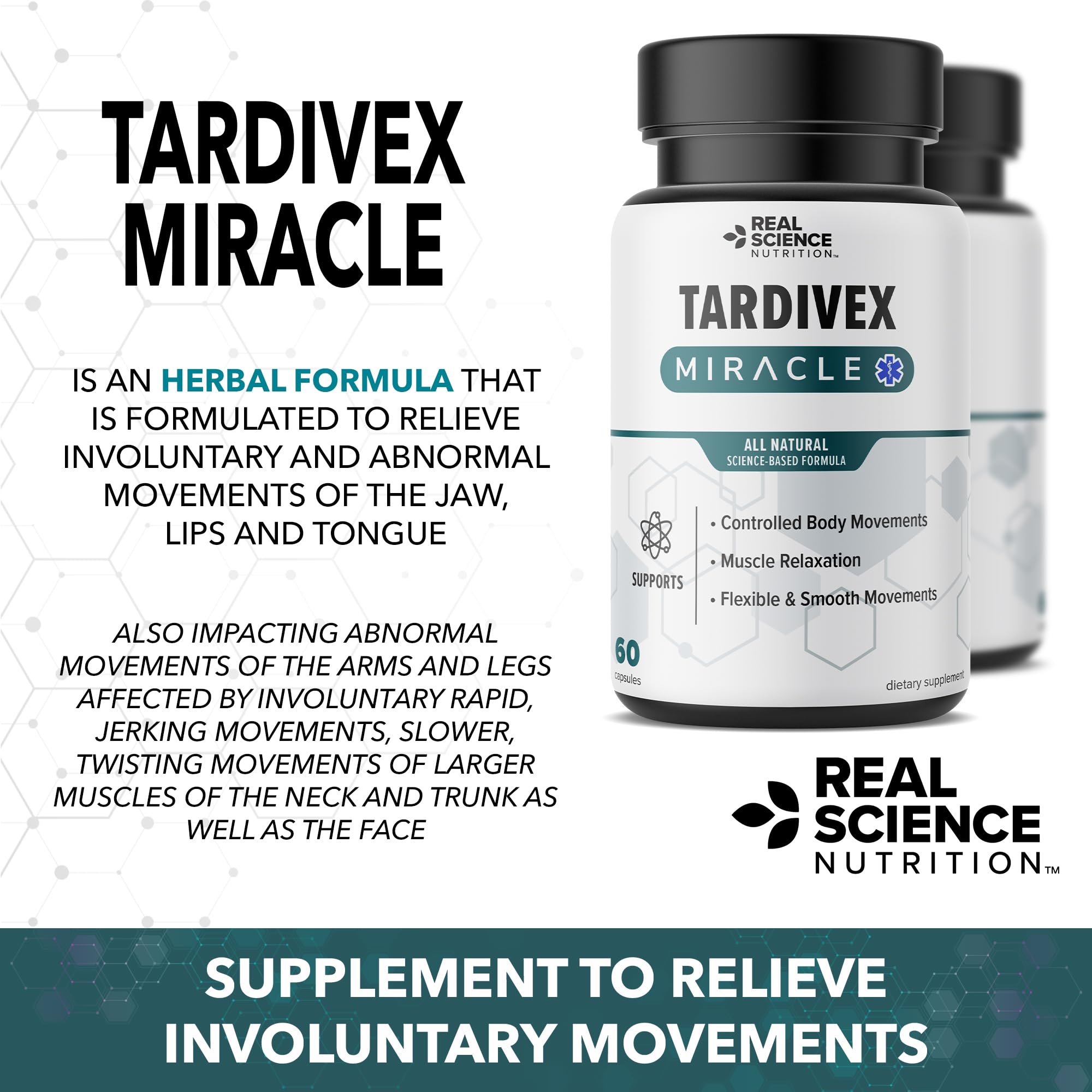 Real Science Tardivex bottle on desk evokes daily wellness integration.