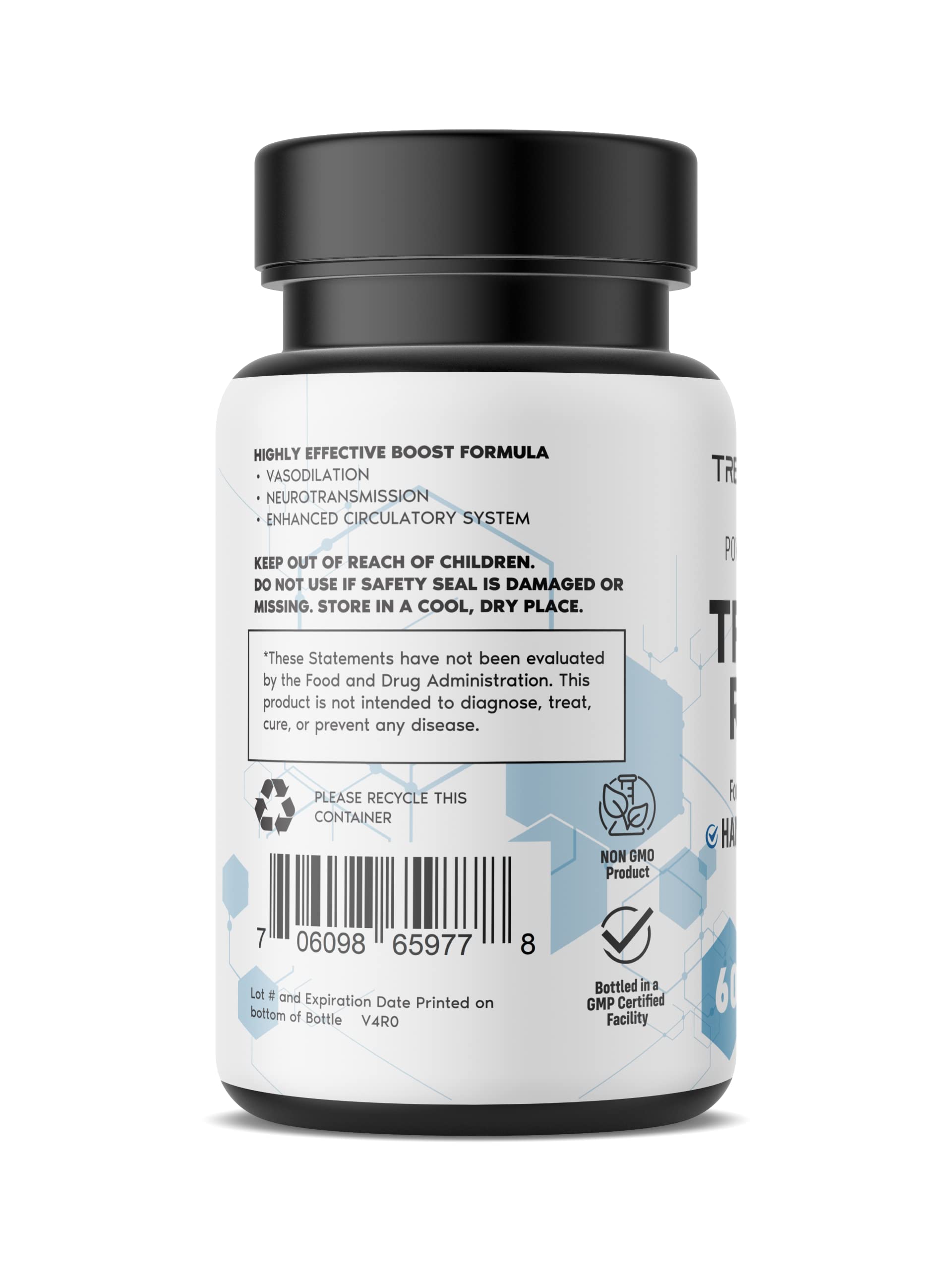 Tremor Miracle label detail highlights TremorStop blend and vitamins.