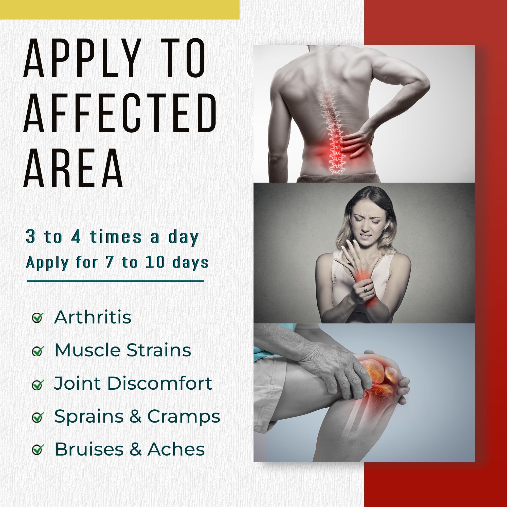 Real Time Pain Relief menthol 1.25% application highlighting cooling sensation.