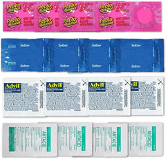 Real Vitamins Travel Medicine Kit with ibuprofen packets for on-the-go relief.