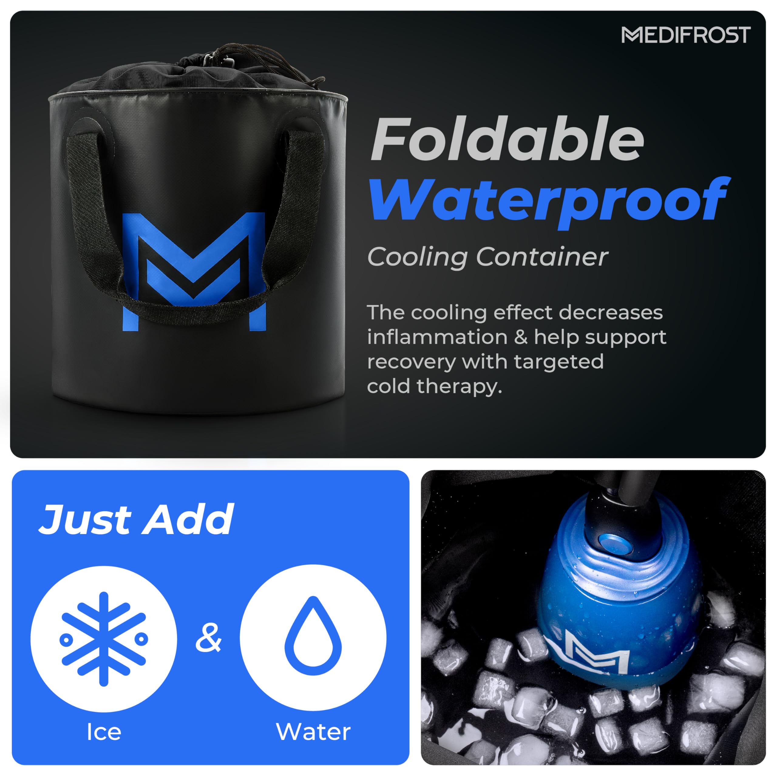 REATHLETE Medifrost foldable bag supports leakproof storage for travel ready therapy.