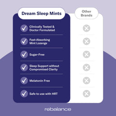 Rebalance Dream on nightstand, quick, water-free relief before bed.