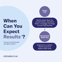 Rebalance Dream ingredients label featuring magnesium and melatonin