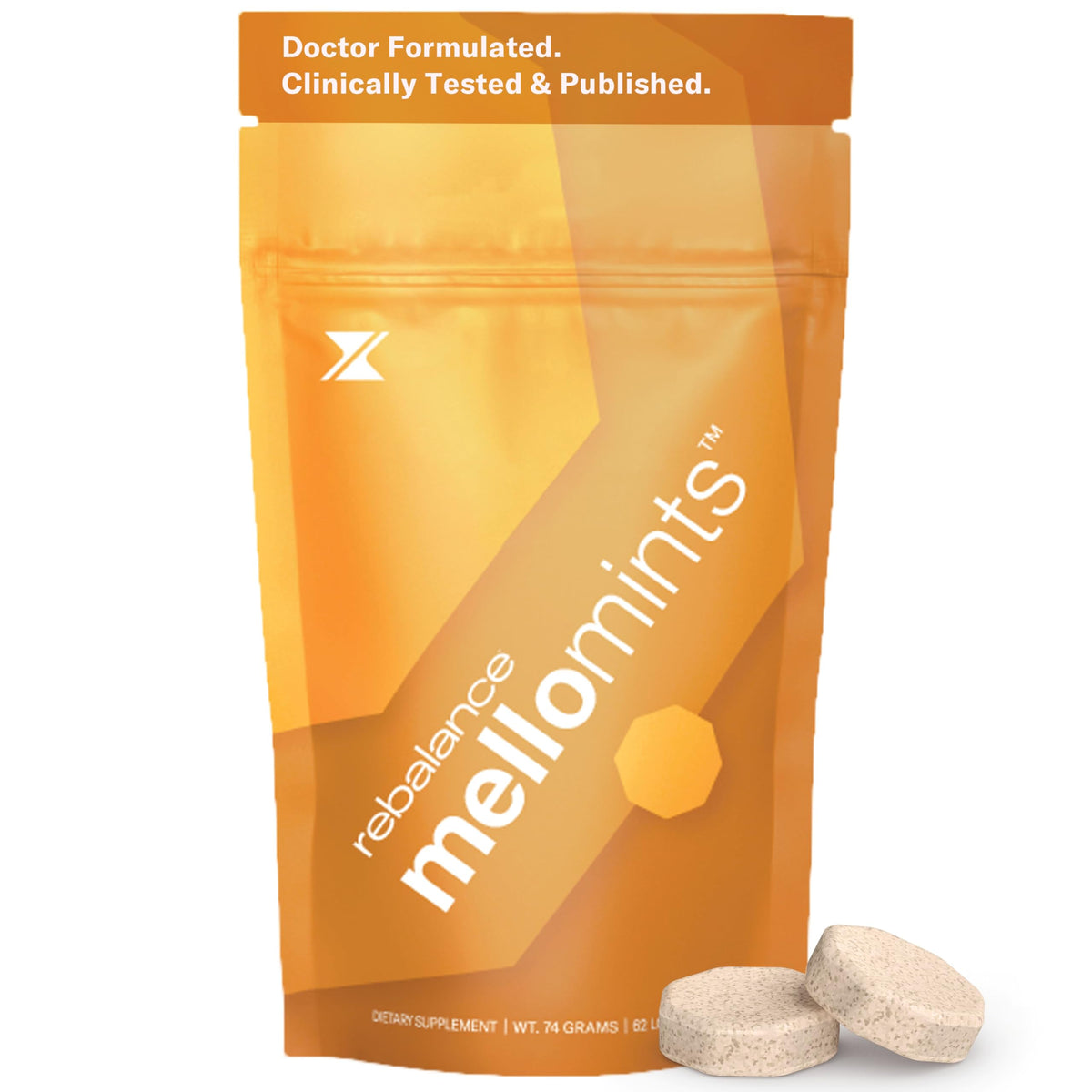 Rebalance Mellomints bottle for daily calm and focused routine.