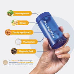 Ingredients graphic featuring magnesium, zinc, and adaptogens.