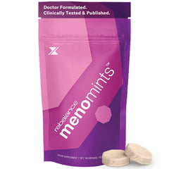 Rebalance MenoMints dissolving mint lozenge for quick symptom relief
