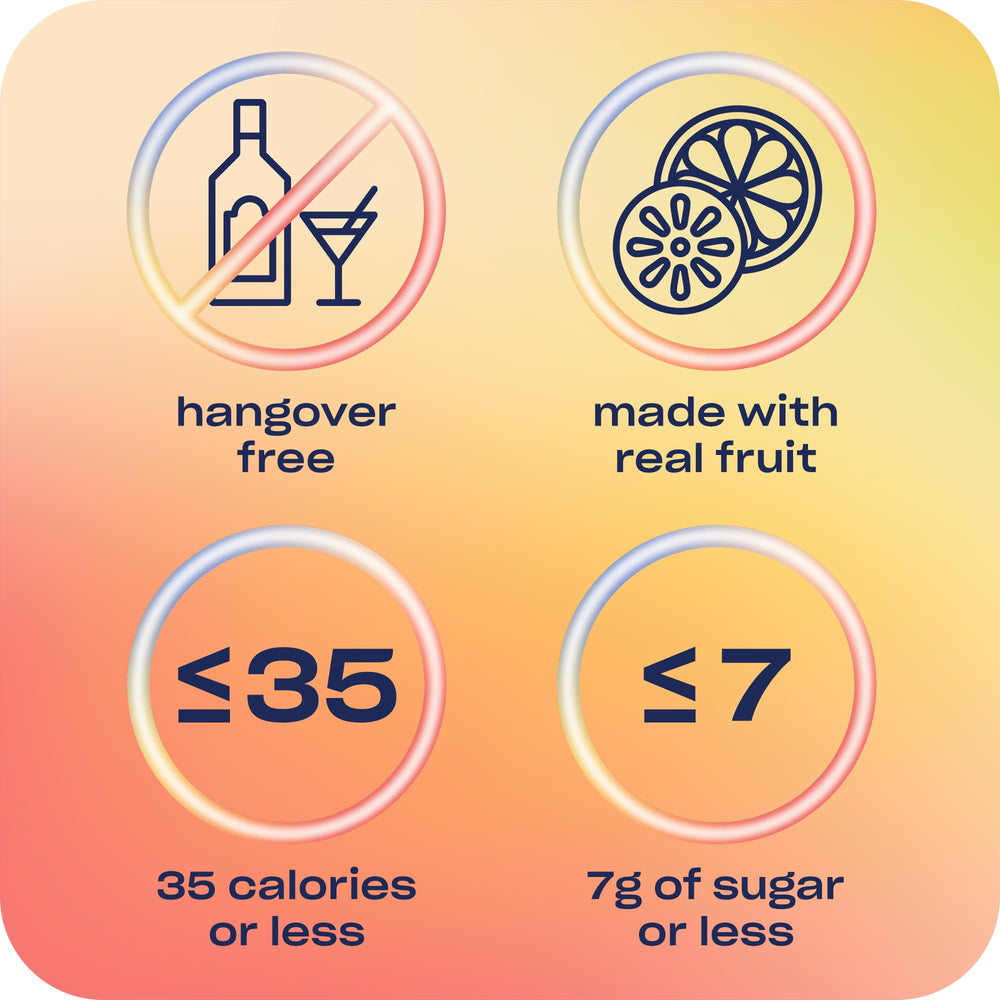 Recess Island Spritz ingredients on display, highlighting real fruit and tropical flavor.