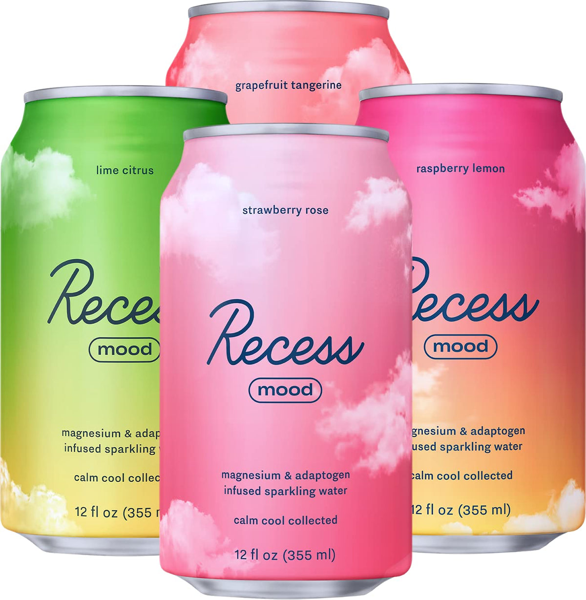 Recess Mood 12-pack variety sampler cans for a convenient relaxation ritual.